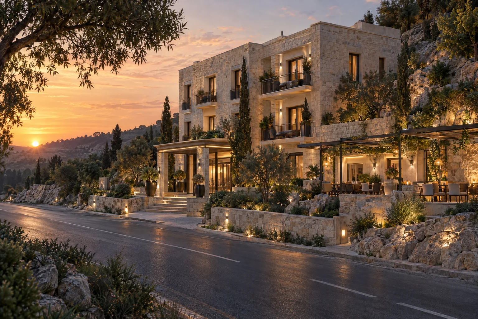 Imagined architectural vision — Hotel Near Al-Andalus — Hospitality Potential