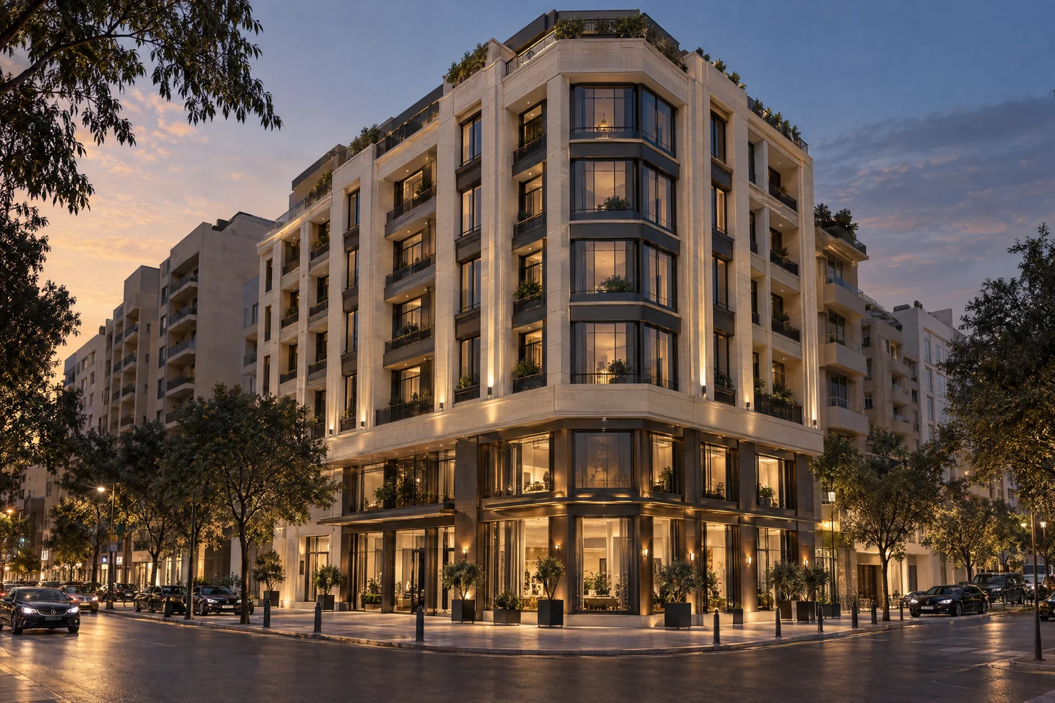 Imagined architectural vision — Hamra Commercial Building — Completion Opportunity